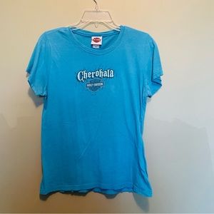 Harley Davison ladies T-shirt size extra large blue in color